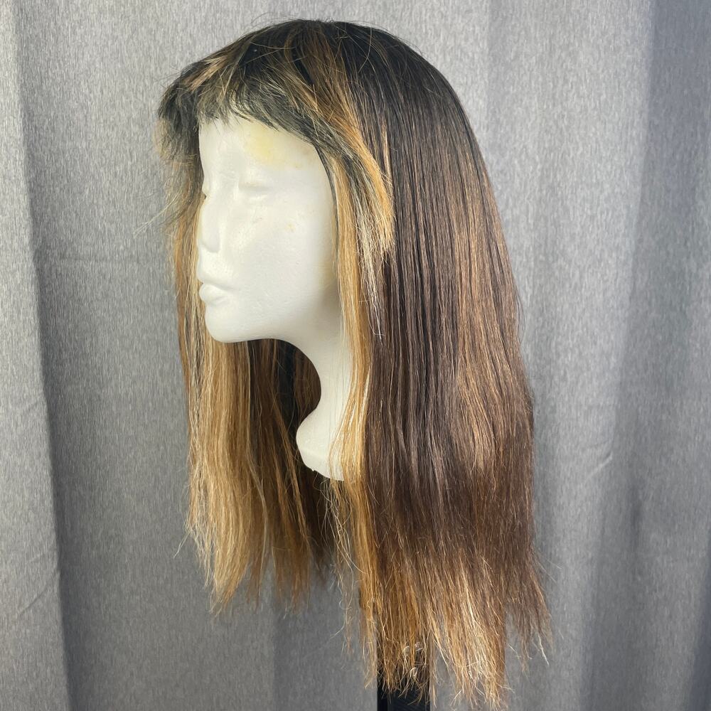 Shake N Go Dark Brown Ombre Straight with Bangs Hair Wig